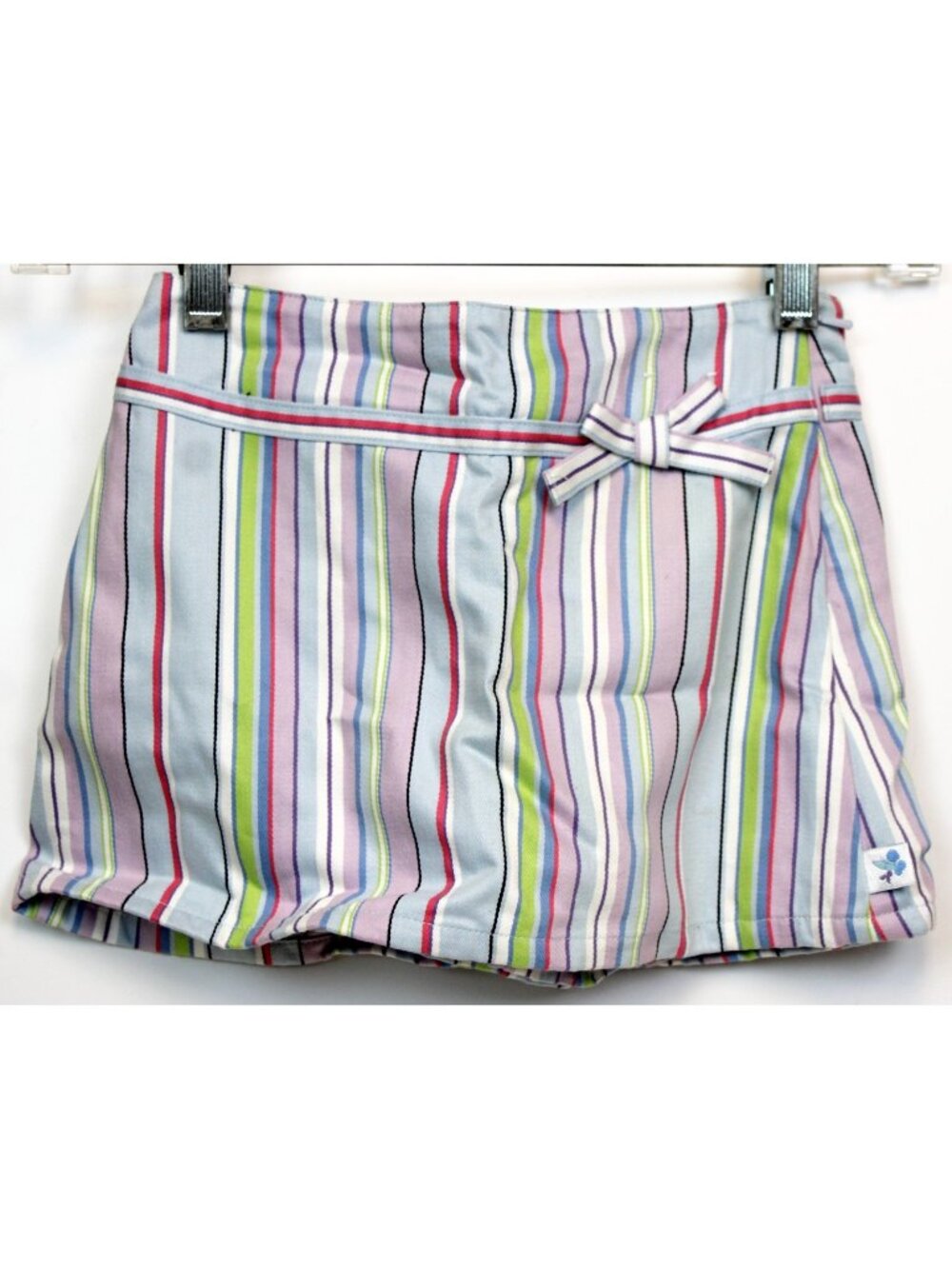 2004 Gymboree European Holiday Skorts sz 4 Multicolor Stripes Bow Zipper Skirt